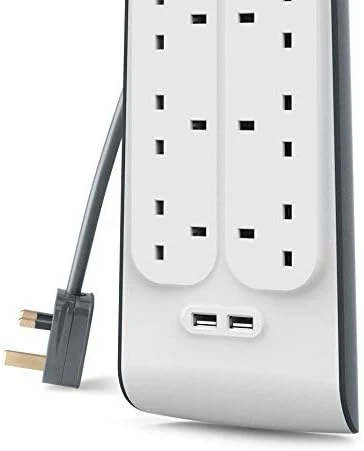 واقي من زيادة التيار بيلكين بـ 8 منافذ و 2 USB - أبيض - بيلكين - Image 5