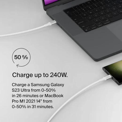 Belkin USB-C Cable 2m 240W - Fast Charging & Data Transfer - Belkin - Image 3
