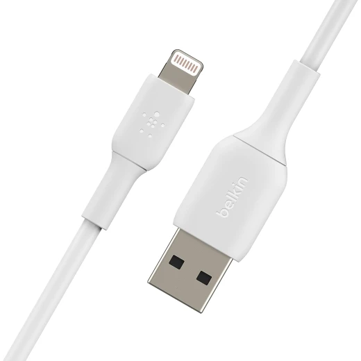 Belkin BoostCharge Lightning Cable - 9.8ft/3M - MFi Certified Apple iPhone Charger USB to Lightning Cable - iPhone Cable - iPhone Charger Cord - Apple Charger - USB Phone Charger - White - Belkin - Image 5