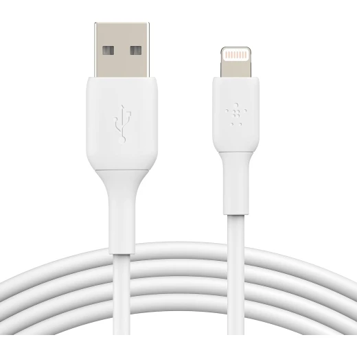 Belkin BoostCharge Lightning Cable - 9.8ft/3M - MFi Certified Apple iPhone Charger USB to Lightning Cable - iPhone Cable - iPhone Charger Cord - Apple Charger - USB Phone Charger - White Belkin BoostCharge Lightning Cable - 9.8ft/3M - MFi Certified Apple iPhone Charger USB to Lightning Cable - iPhone Cable - iPhone Charger Cord - Apple Charger - USB Phone Charger - White