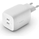 Belkin 65W USB C Charger with 2 Ports, Fast Charging with Power Delivery 3.0 and GaN Technology for MacBook Pro, iPhone 17, iPhone Air, iPad, Galaxy S25, Pixel 10, Laptop, etc - White - Belkin