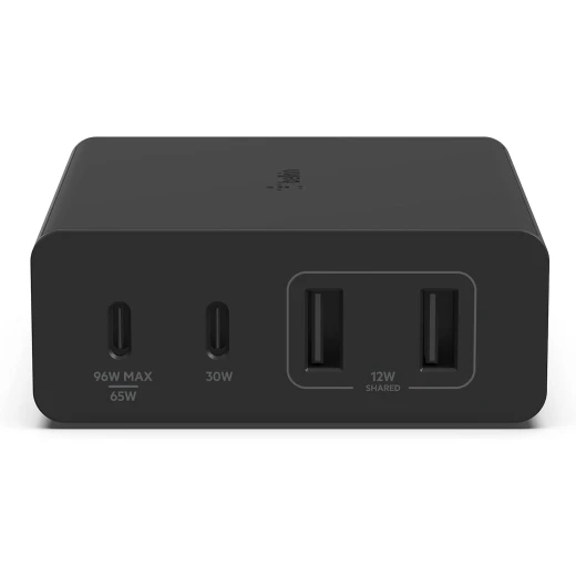 شاحن بيلكن BoostCharge PRO بقوة 108 واط – بتقنية GaN، يحتوي على 4 منافذ (2 × USB-C و2 × USB-A) مع كابل بطول 2 متر - بيلكين - Image 4
