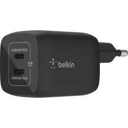 Belkin BoostCharge PRO Dual 65W USB-C PD GaN Fast Charger with PPS, Access up to 65W when using a single USB-C port or 45W + 20W when using both