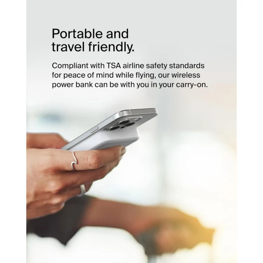 Belkin Portable Charger, Wireless Power Bank 15W 8000 mAh w/ Qi2 - MagSafe Charger w/Built-in Pop-up Kickstand - Compatible w/iPhone 17, Air, Pro, Pro Max, Google Pixel 10, etc. - White - Belkin - Image 2