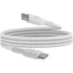 كابل بلكين بوست تشارج مضفّر من نوع USB-C إلى USB-C، بطول 1 متر، أبيض - بيلكين