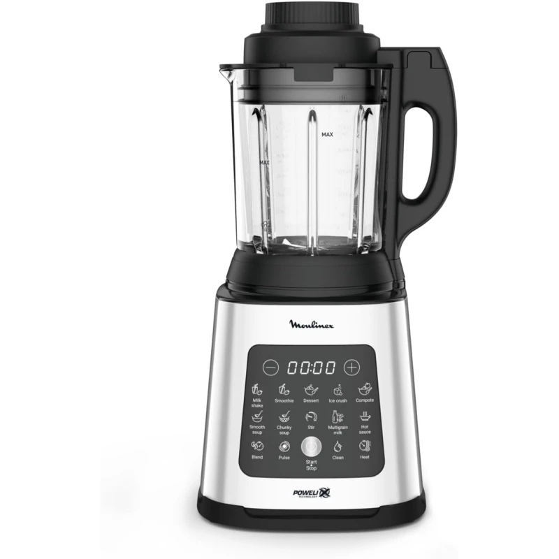 MOULINEX Blender | Perfectmix Cook 2 L High-Speed Heating Blender Smoothie Maker | Mixer | 1400 W| 10 Automatic Programs | Hot & Cold Recipes | Deep-Clean Function |2 Years Warranty | LM835D27 - MOULINEX