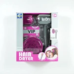 Amigo Kids Hair Stylist Toy Hair Dryer – Realistic Sound, Safe Lightweight Design, Battery Operated Pretend Salon Playset - Amigo