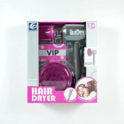 Amigo Kids Hair Stylist Toy Hair Dryer – Realistic Sound, Safe Lightweight Design, Battery Operated Pretend Salon Playset