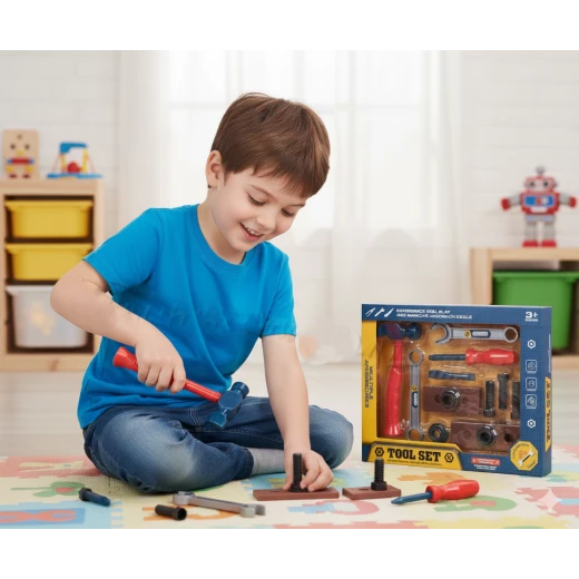 Amigo Tool Set for Kids – Fun Hand Tool Toy Kit with Screwdrivers, Hammer & More, Safe Materials, Encourages Creativity Amigo Tool Set for Kids – Fun Hand Tool Toy Kit with Screwdrivers, Hammer & More, Safe Materials, Encourages Creativity