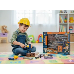 Amigo Kids Tool Set Toy – Includes Hammer, Nail Puller, Bolts, Screws, Pliers & Screwdrivers, Boosts Motor Skills & Creativity
