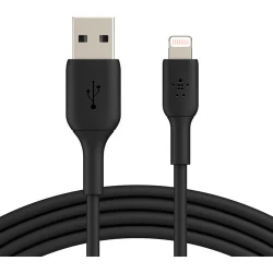 كيبل بيلكن بوست تشارج USB-A إلى لايتنينغ، بطول 1 متر، أسود (عبوة من قطعتين)