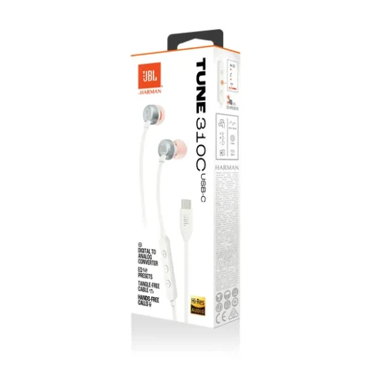 سماعات أذن JBL Tune 310C USB-C - أبيض - صوت عالي الدقة و بيور باس - جي بي ال - Image 6