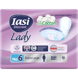 فوط نسائية ديسكريت ليدي XL لعلاج تسربات البول - 10 قطع من ياسي بانتس