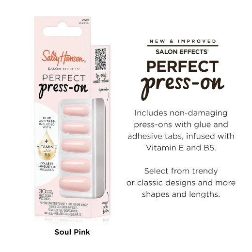 Sally Hansen Soul Pink Press On Nails Kit: Easy Application & Natural Finish Manicure Set for Elegant Style - Sally Hansen - Image 4