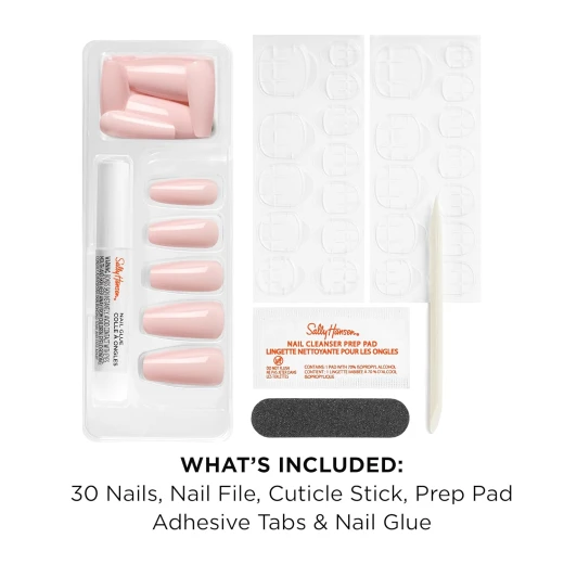 Sally Hansen Soul Pink Press On Nails Kit: Easy Application & Natural Finish Manicure Set for Elegant Style - Sally Hansen - Image 3