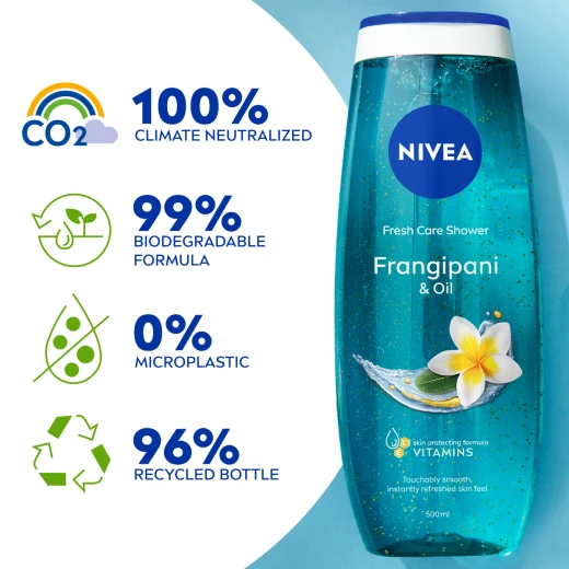 Nivea Frangipani Oil Shower Gel 500ml - Gently Cleanses & Hydrates Skin for a Soft, Refreshing Feel - Nivea - Image 7