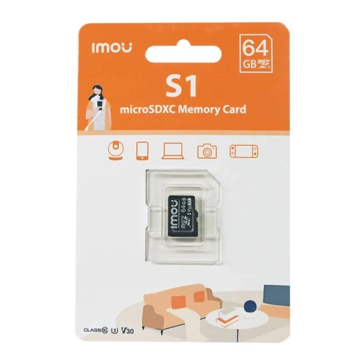 بطاقة ذاكرة Imou 64GB MicroSD - UHS-I، نقل بيانات سريع للأجهزة بطاقة ذاكرة Imou 64GB MicroSD - UHS-I، نقل بيانات سريع للأجهزة
