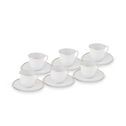 Karaca Seraf Coffee Cup Set of 6 - 90ml Porcelain Cups