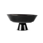 Karaca Calvin Black 20cm Footed Bowl - Modern Serving Dish - karaca
