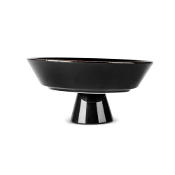 Karaca Calvin Black 20cm Footed Bowl - Modern Serving Dish