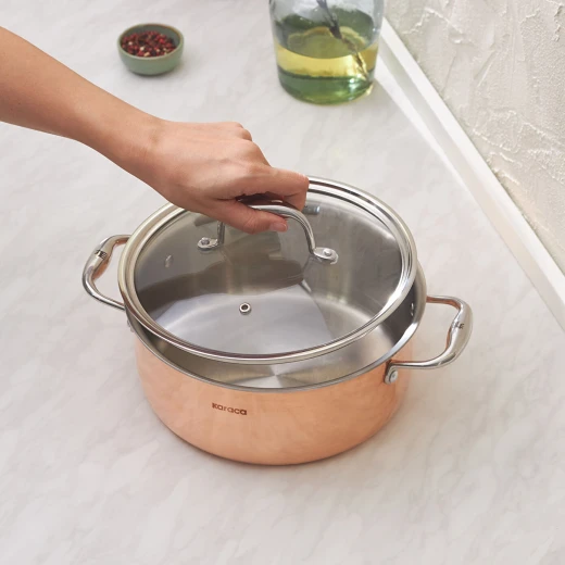 Karaca Powersteel 3Ply Copper 24 cm Steel Saucepan - karaca - Image 4