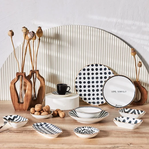 Karaca Combine Porcelain Snack Bowl 14cm - White, Durable & Stylish - karaca - Image 2