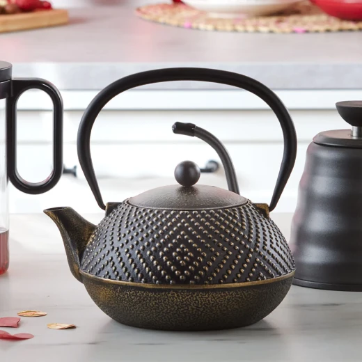 Karaca Cast Iron Teapot 900 ml Dark Gold - Tea Pot - karaca - Image 2