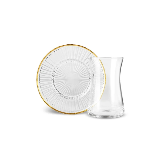 Karaca Nilufer Turkish Tea Set 12-Piece for 6 People - Clear - karaca - Image 4