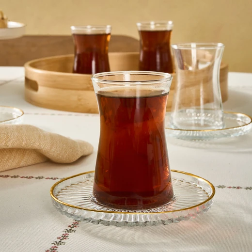 Karaca Nilufer Turkish Tea Set 12-Piece for 6 People - Clear - karaca - Image 5