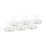 Karaca Nilufer Turkish Tea Set 12-Piece for 6 People - Clear - karaca