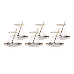 Karaca Pera Gold Turkish Tea Glass Set for 6 - Elegant Design