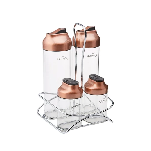 Karaca Dimple Cooper 5-Piece Glass Salad Set - Copper Karaca Dimple Cooper 5-Piece Glass Salad Set - Copper