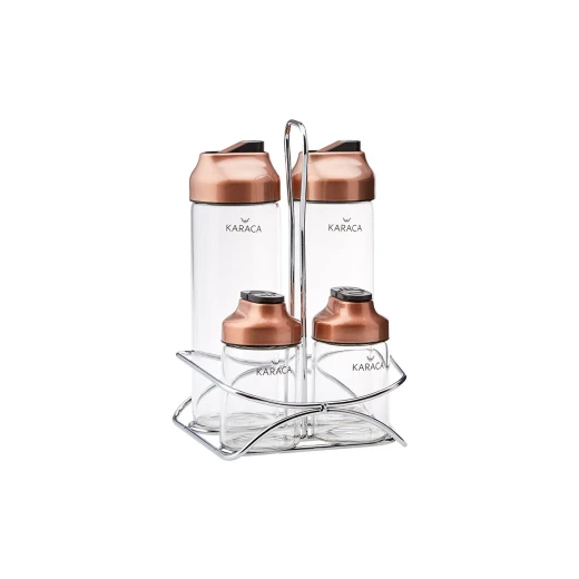 Karaca Dimple Cooper 5-Piece Glass Salad Set - Copper - karaca - Image 4