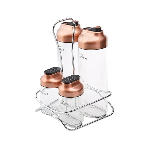Karaca Dimple Cooper 5-Piece Glass Salad Set - Copper - karaca - Image 5
