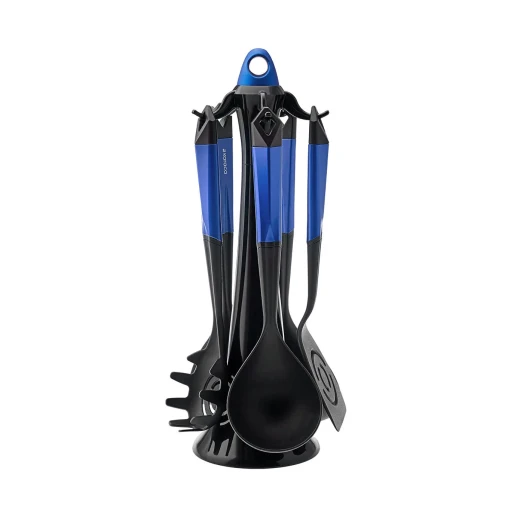 طقم أدوات تقديم الطعام كاراجا هاردي أزرق 6 قطع مع حامل طقم أدوات تقديم الطعام كاراجا هاردي أزرق 6 قطع مع حامل
