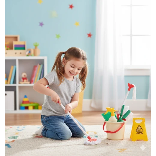 Amigo Cleaning Kit for Kids – Educational Toy with Realistic Tools, Builds Responsibility, Safe & Fun for Group Play - Amigo - Image 2