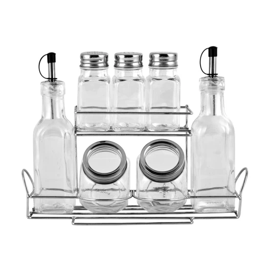 Karaca Corner Line 8-Piece Glass Spice Jar Set - Clear Karaca Corner Line 8-Piece Glass Spice Jar Set - Clear