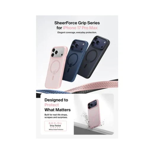 جراب Belkin Sheerforce Grip لجهاز iPhone 17 Pro Max - وردي ناعم - بيلكين - Image 2