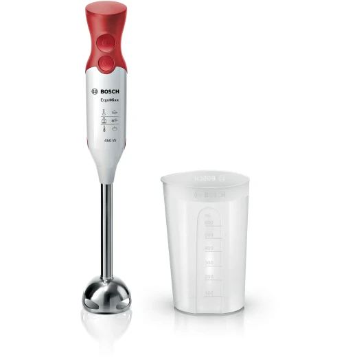 Bosch Hand Blender ErgoMixx with a Power of 450 W MSM64110, White, Red