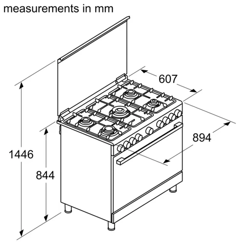Bosch Serie 6 90cm Gas Cooker with LED Display and Stainless Steel - BOSCH - Image 3