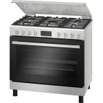 Bosch Serie 6 90cm Gas Cooker with LED Display and Stainless Steel - BOSCH