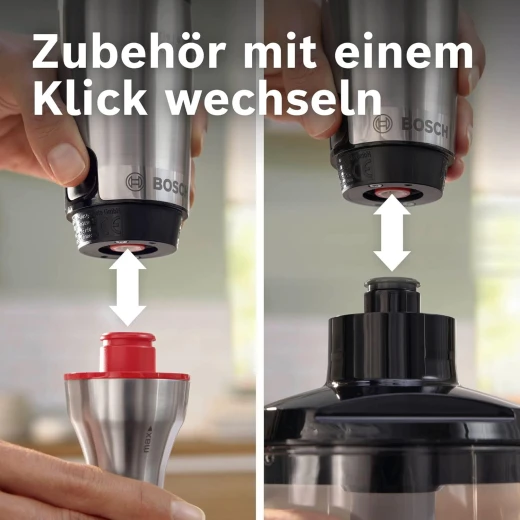 Bosch ErgoMaster Series 6 MSM6M8X1 Hand Blender, Stainless Steel Blades, Wear-free Ceramic Coupling, Air Cooling, Chopper, Cube Cutter, Whisk, 1200 W - BOSCH - Image 2