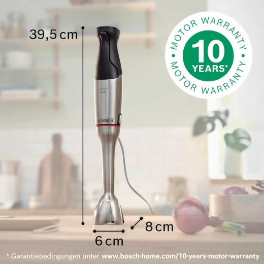 Bosch ErgoMaster Series 6 MSM6M8X1 Hand Blender, Stainless Steel Blades, Wear-free Ceramic Coupling, Air Cooling, Chopper, Cube Cutter, Whisk, 1200 W - BOSCH - Image 9