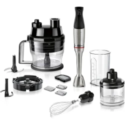 Bosch ErgoMaster Series 6 MSM6M8X1 Hand Blender, Stainless Steel Blades, Wear-free Ceramic Coupling, Air Cooling, Chopper, Cube Cutter, Whisk, 1200 W