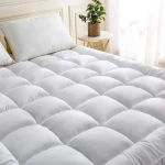 غطاء مبطن بأربعة أشرطة مطاطية متينة، أبيض 100 × 200 ×10 سم