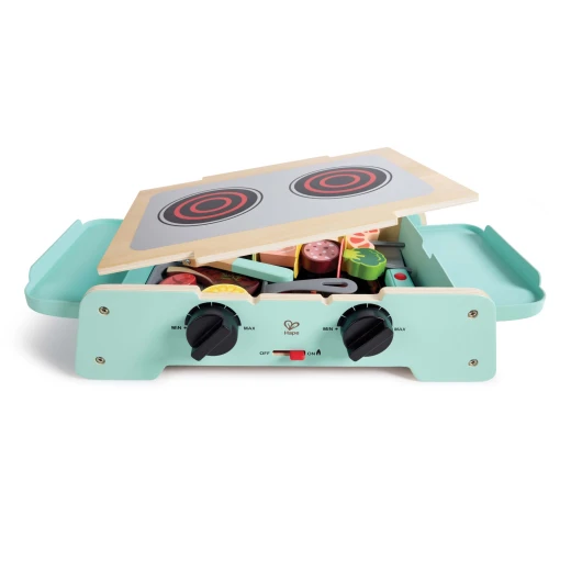 Hape Sizzling Griddle & Grill BBQ – Wooden Pretend Play Grill for Realistic Cooking Fun - Hape - Image 4