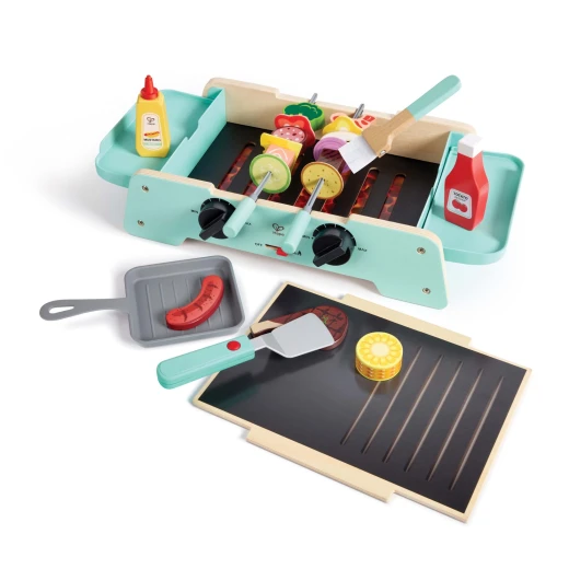Hape Sizzling Griddle & Grill BBQ – Wooden Pretend Play Grill for Realistic Cooking Fun - Hape - Image 5