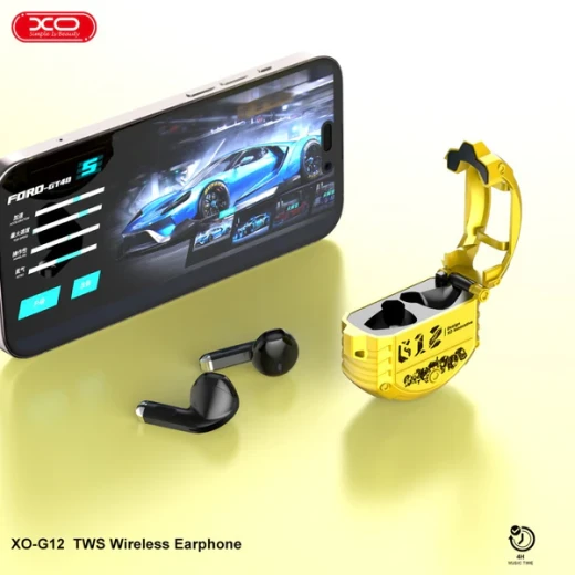 سماعات XO G12 Magic TWS بلوتوث مع علبة شحن – صوت لاسلكي – باللون الأصفر - إكس أو - Image 3