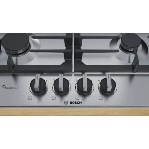 Bosch Serie 8 60cm Built-In Gas Hob Stainless Steel Cast Iron - BOSCH - Image 6