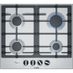 Bosch Serie 8 60cm Built-In Gas Hob Stainless Steel Cast Iron - BOSCH